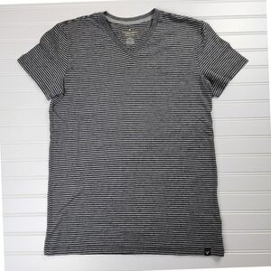 American Eagle Mens Size Small Gray‎ Striped V Neck T Shirt Classic Fit